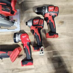 HOUSTON LOCATION - AS-IS Milwaukee M18 18-Volt Lithium-Ion Cordless Combo Kit 5-Tool with 2-Batteries, Charger and Tool Bag