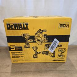 NEW!- DEWALT 20V Lithium-Ion Cordless 5-Tool Combo Kit