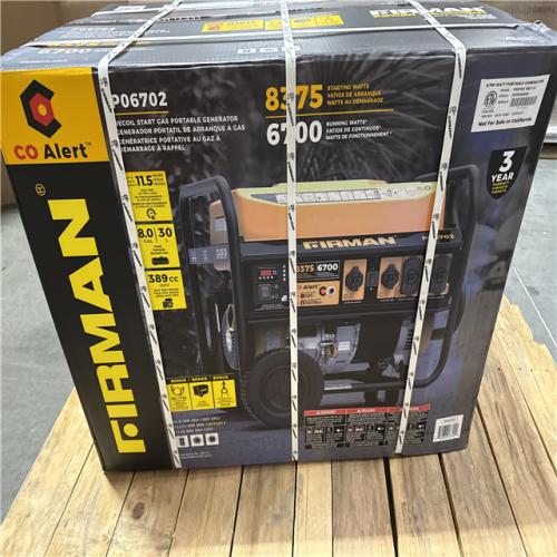 California NEW Firman Recoil Start Gas Portable Generator