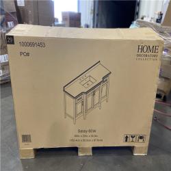DALLAS LOCATION - Home Decorators Collection Sassy 60 in. Single Sink White Bath Vanity with Carrara Marble Top (Assembled)