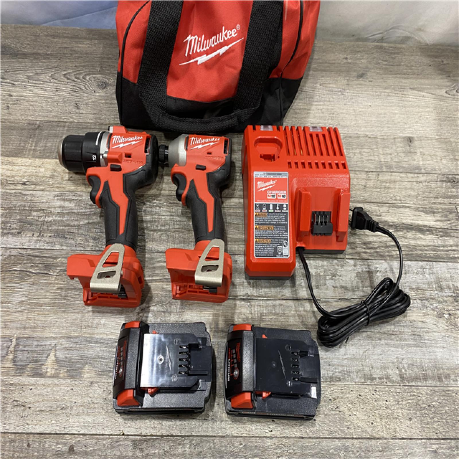 AS-IS Milwaukee 18V Lithium-Ion Brushless Cordless Compact Drill/Impact Combo Kit