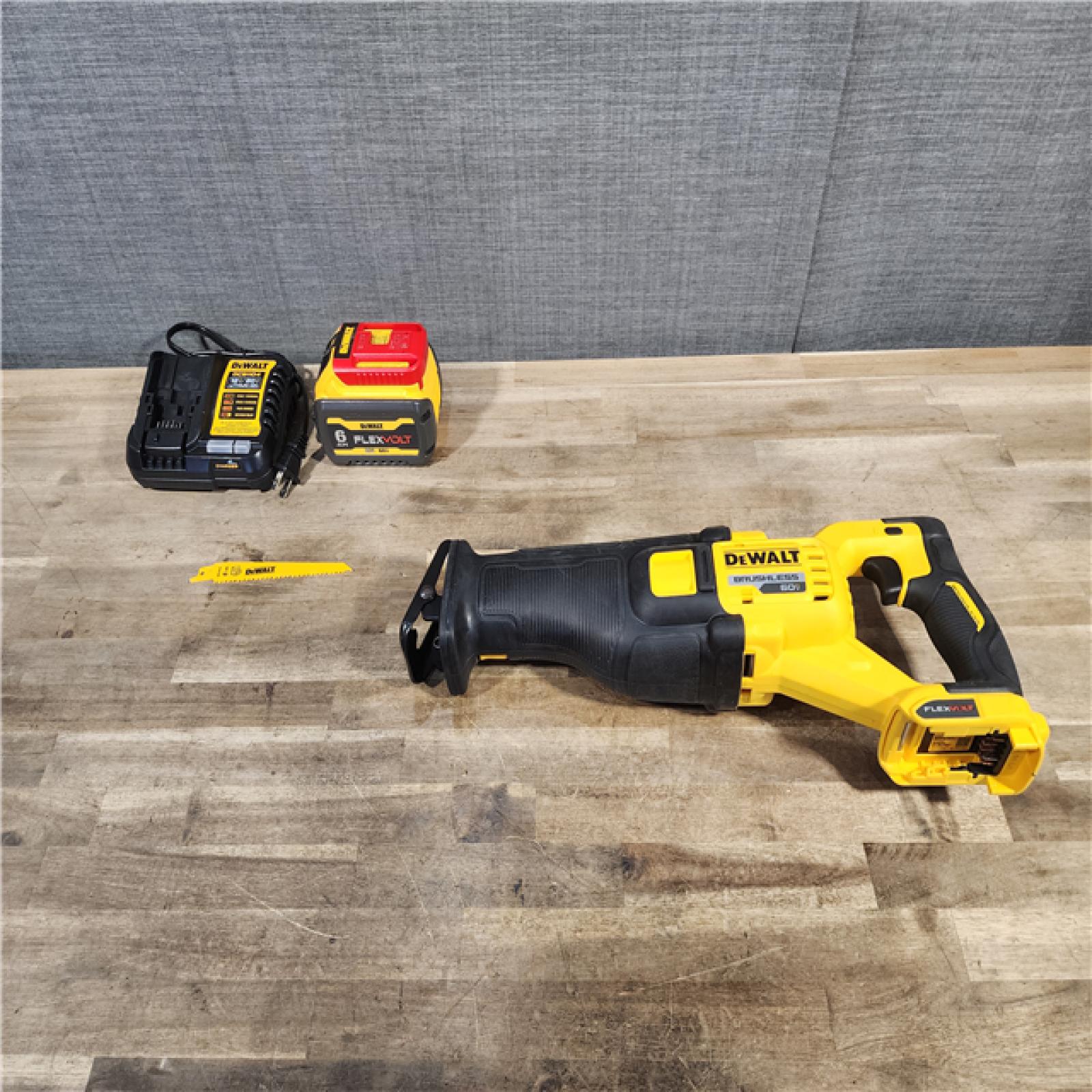 HOUSTON LOCATION - AS-IS FLEXVOLT 60V MAX Cordless Brushless Reciprocating Saw with (1) FLEXVOLT 6.0Ah Battery