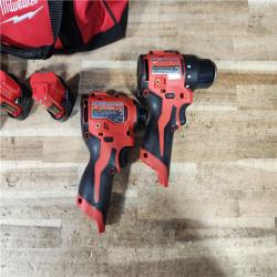 HOUSTON LOCATION - AS - IS Milwaukee 2 Tool Combo Kit W/ (2) Battery & Charger