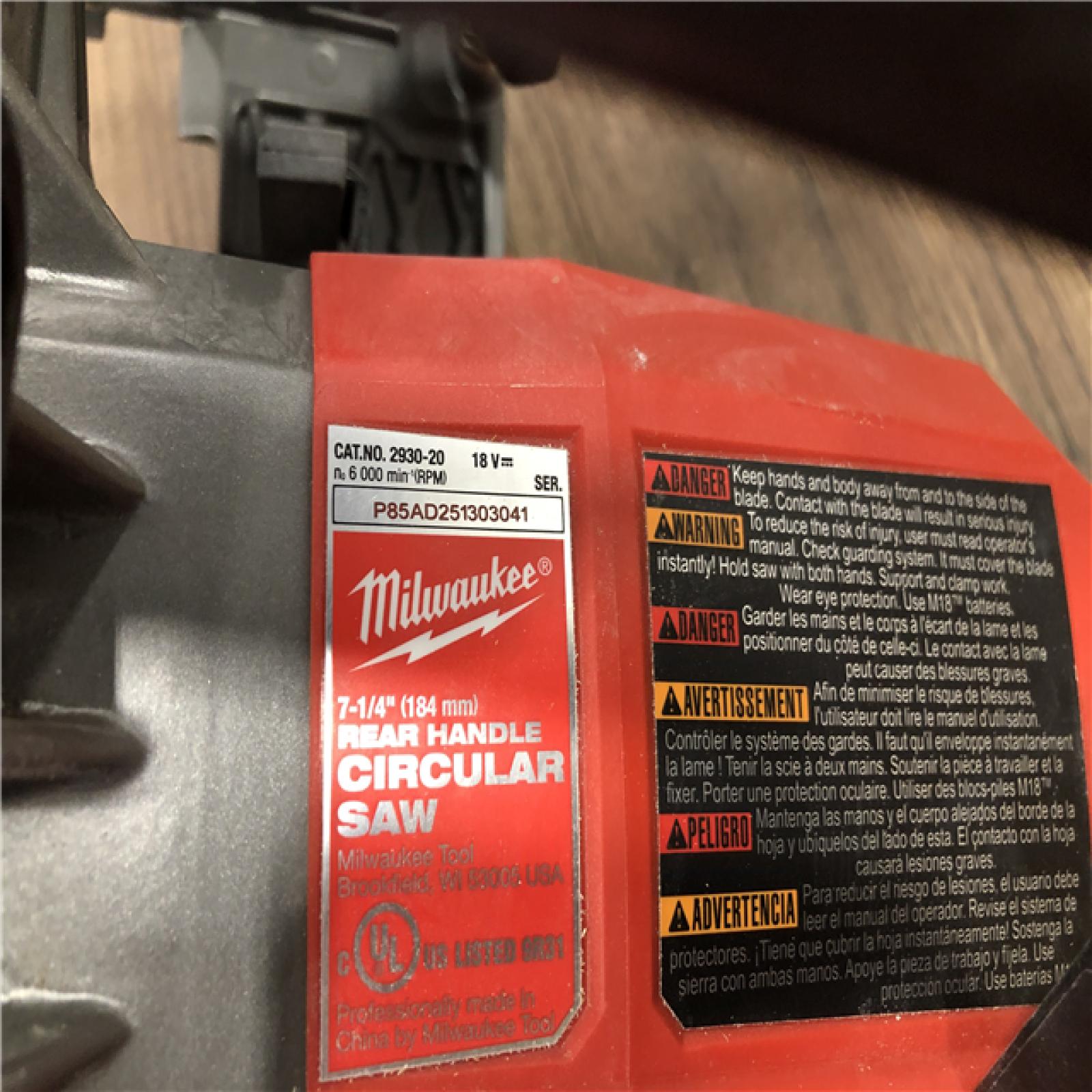 AS-IS Milwaukee FUEL 18V Lithium-Ion Cordless 7-1/4 in. Rear Handle Circular Saw (Tool-Only)