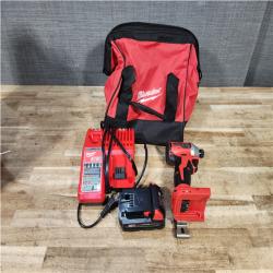 Houston Location AS-IS Milwaukee 18-Volt Lithium-Ion Compact Brushless Cordless 1/4 in. Impact Driver Kit