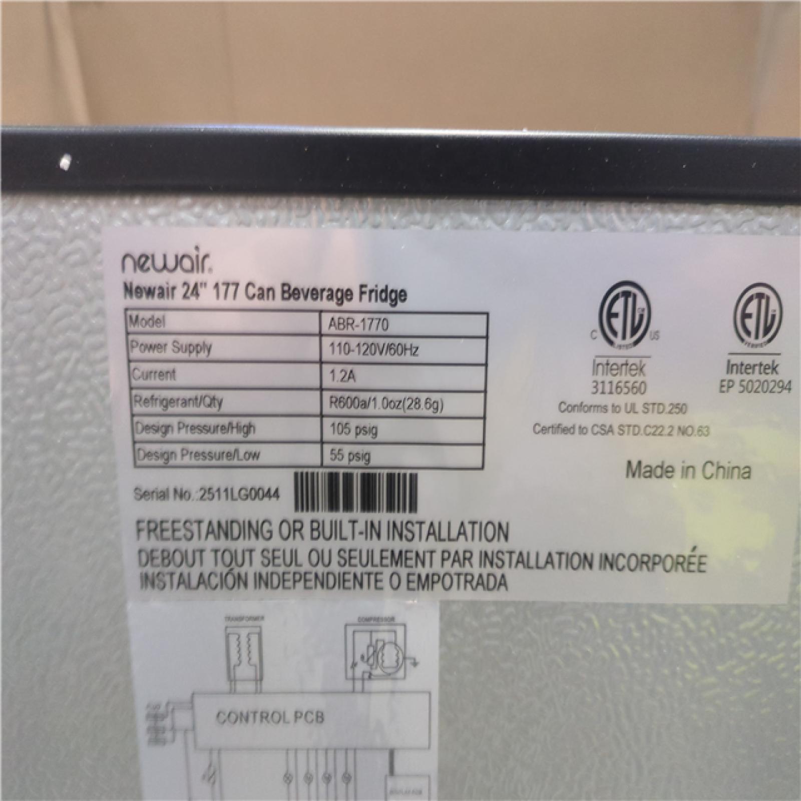 CALIFORNIA AS-IS NEWAIR 177 Can Beverage Cooler