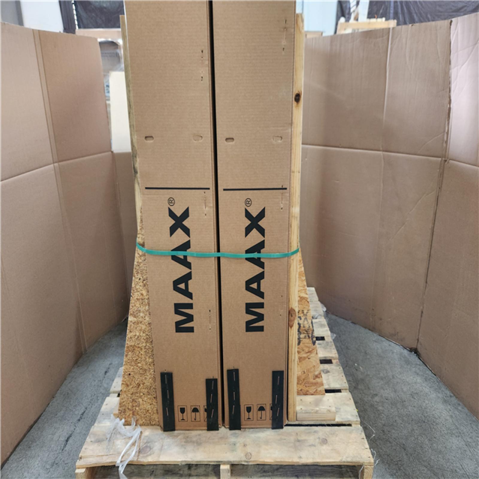 Phoenix 2 NEW MAAX Cyrene 34 in. L x 34 in. W x 76 in. H Corner Center Drain Shower Stall/Kit in White with Clear glass in Brushed Nickel