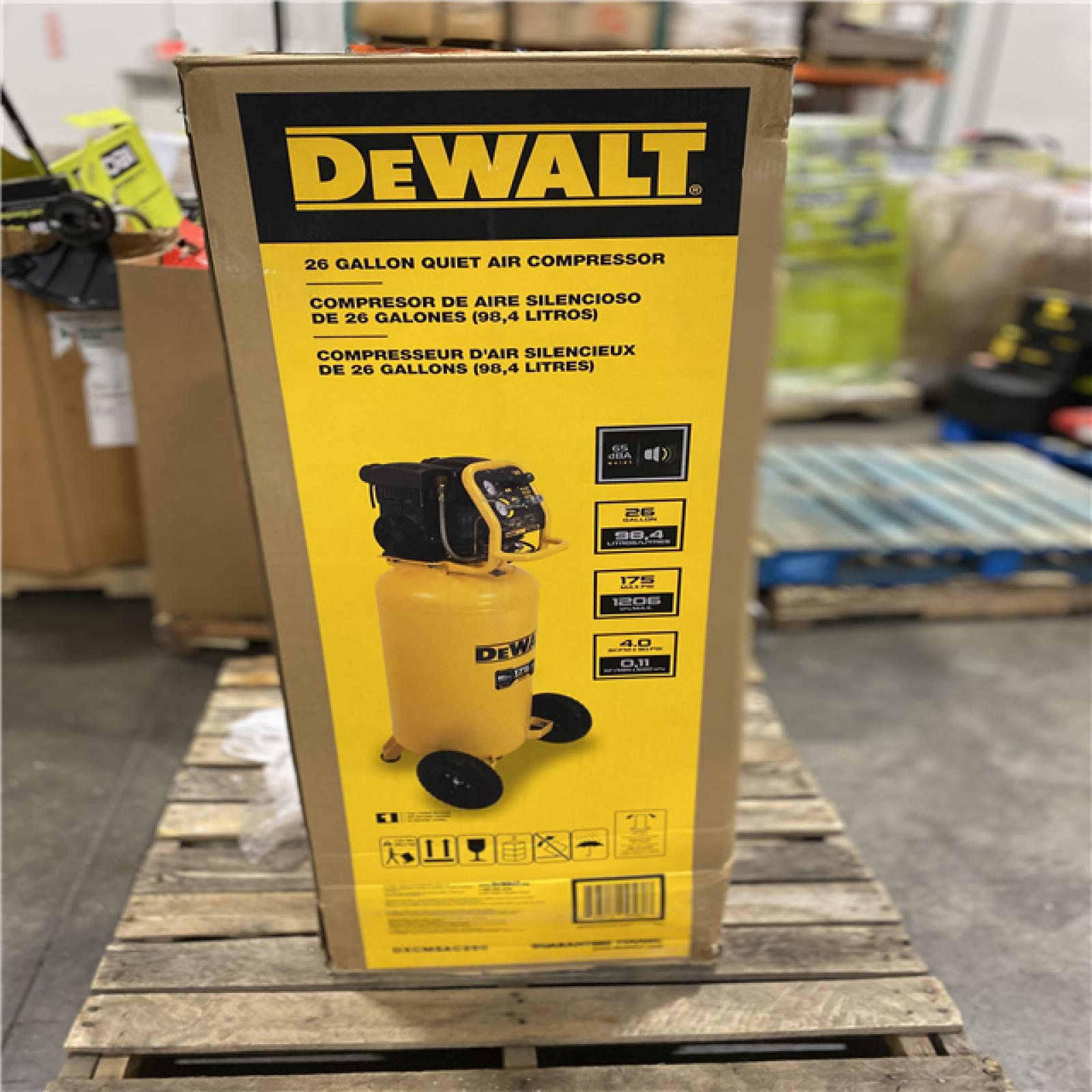 DALLAS LOCATION -AS-IS DEWALT 26 Gal. 175 PSI Ultra Quiet Portable Air Compressor