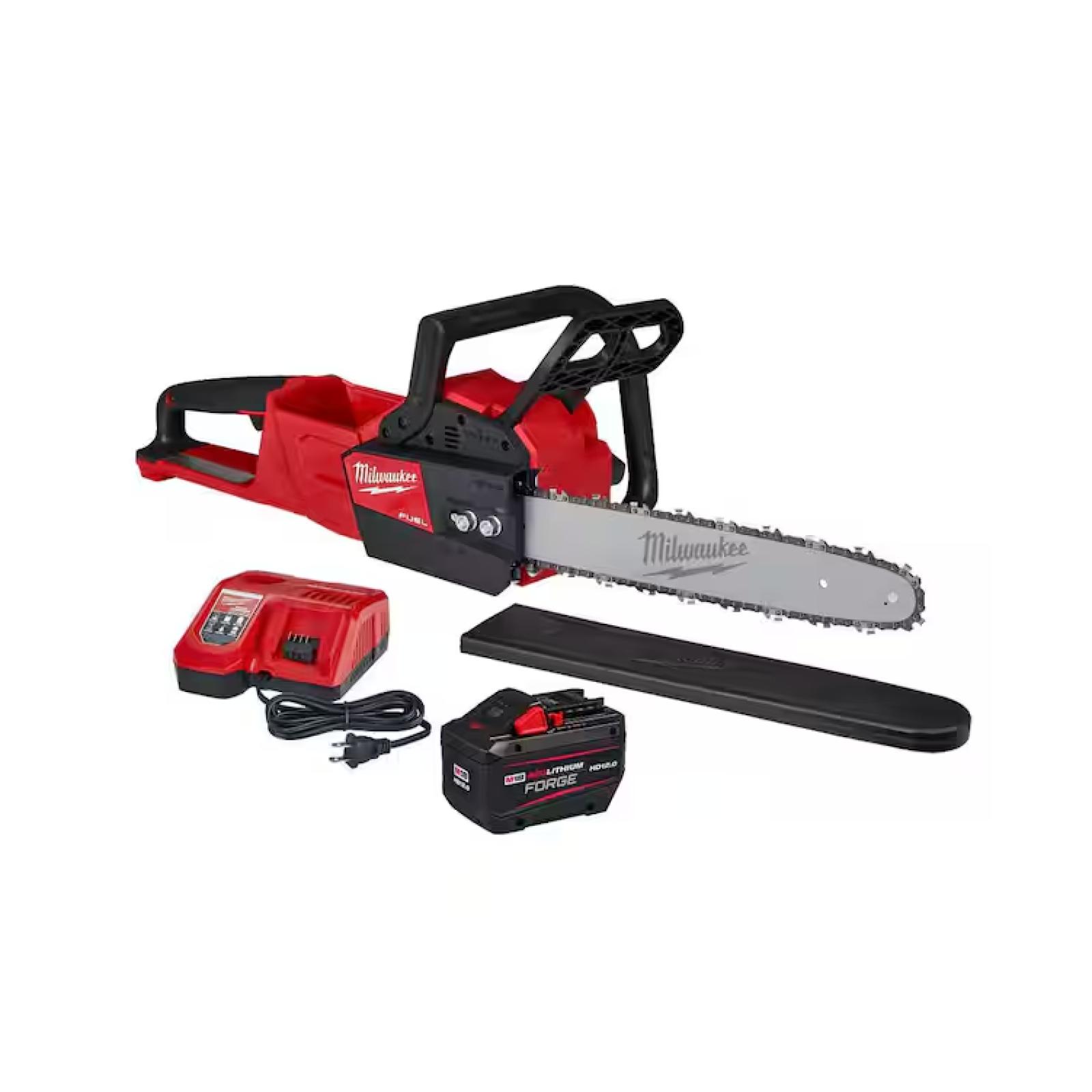 NEW!- Milwaukee M18 FUEL 16 in. 18V Lithium-Ion Brushless Battery Chainsaw Kit with 12.0 Ah Battery and M18 Rapid Charger