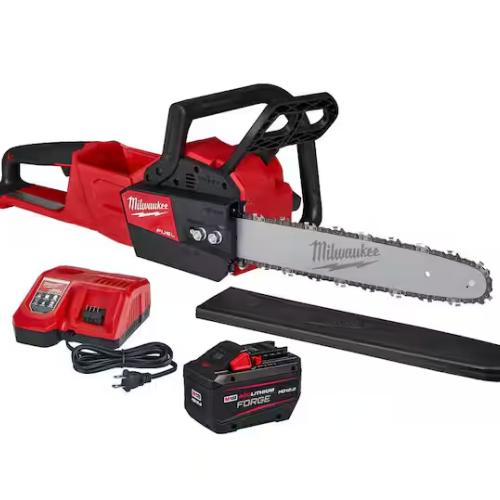 NEW!- Milwaukee M18 FUEL 16 in. 18V Lithium-Ion Brushless Battery Chainsaw Kit with 12.0 Ah Battery and M18 Rapid Charger