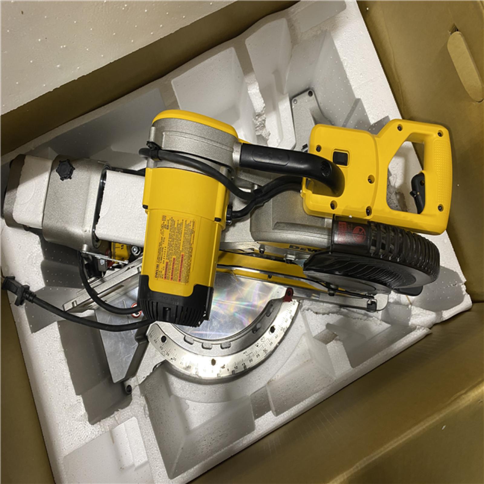 As-Is-DEWALT 15 Amp Corded 12 in. Double Bevel Sliding Compound Miter Saw