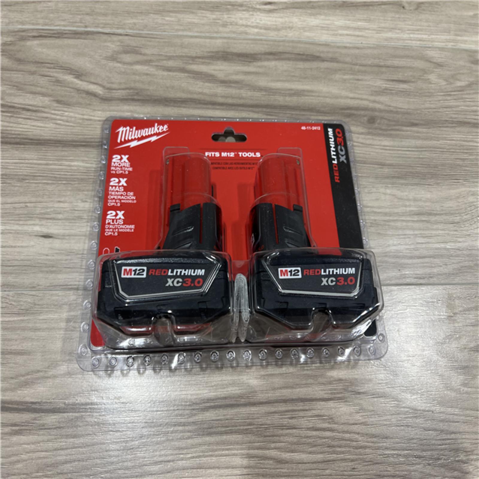 NEW Milwaukee M12 12-Volt Lithium-Ion XC Extended Capacity 3.0 Ah Battery Pack (2-Pack