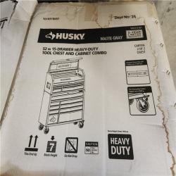 Phoenix NEW Husky Heavy-Duty 52 in. W 15-Drawer Matte Gray Steel Rolling Tool Chest Combo