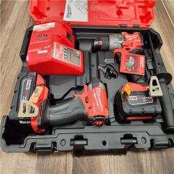 AS-IS Milwaukee M18 FUEL 18V Lithium-Ion Brushless Cordless Hammer Drill and Impact Driver Combo Kit (2-Tool) with 2 Batteries