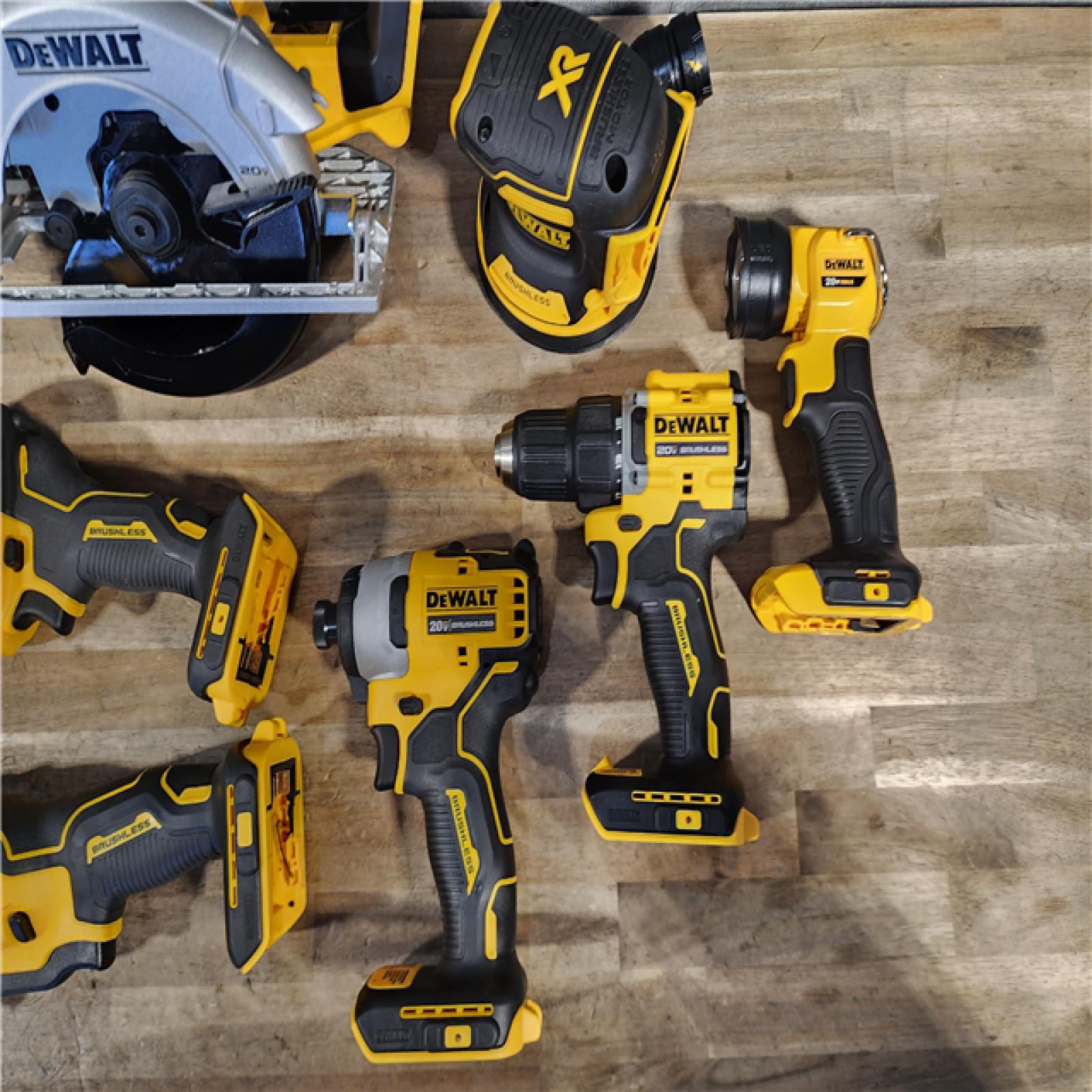HOUSTON LOCATION - AS-IS (APPEARS LIKE NEW) DEWALT 20-Volt MAX Lithium-Ion Cordless 7 Tool Combo Kit with 2.0 Ah Battery, 5.0 Ah Battery and Charger