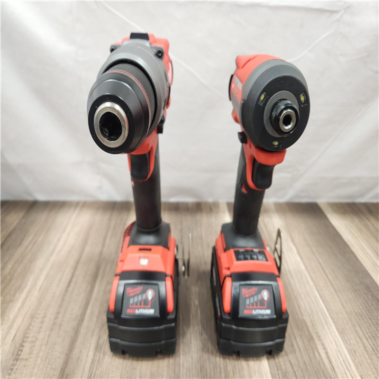 AS-IS- MILWAUKEE FUEL 18V Lithium-Ion Brushless Cordless Hammer Drill and Impact Driver Combo Kit