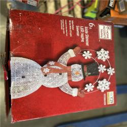 NEW! - Home Accents Holiday 6 ft. Icicle Shimmer LED Juggling Snowman Holiday Yard Decoration Y29