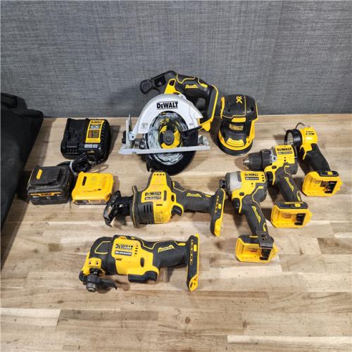 HOUSTON LOCATION - AS-IS DEWALT 20-Volt MAX Lithium-Ion Cordless 7-Tool Combo Kit with 2.0 Ah Battery, 5.0 Ah Battery and Charger