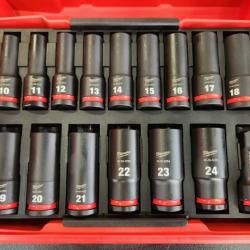 Phoenix NEW Milwaukee SHOCKWAVE Impact-Duty 1/2 in. Drive Metric and SAE Deep Well Impact PACKOUT Socket Set (31-Piece)