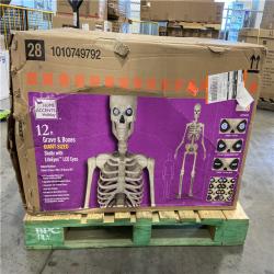 DALLAS LOCATION - Home Accents Holiday 12 ft. Grave & Bones Giant-Sized Skelly with LifeEyes™ LCD Eyes H5