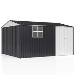 Phoenix NEW VIWAT 12 ft. W x 10 ft. D Metal Outdoor Storage Garden Tool Steel Shed with Lockable Doors and Windows