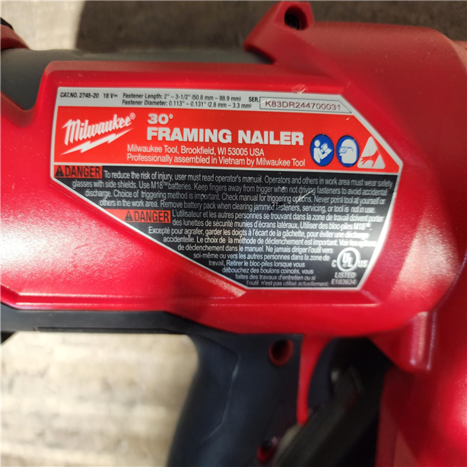 HOUSTON LOCATION - AS-IS M18 FUEL 3-1/2 in. 18-Volt 30-Degree Lithium-Ion Brushless Cordless Framing Nailer (Tool-Only)