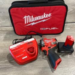 AS-SI Milwaukee FUEL 12V Li-Ion Brushless Cordless Stubby 3/8 in. Impact Wrench Kit