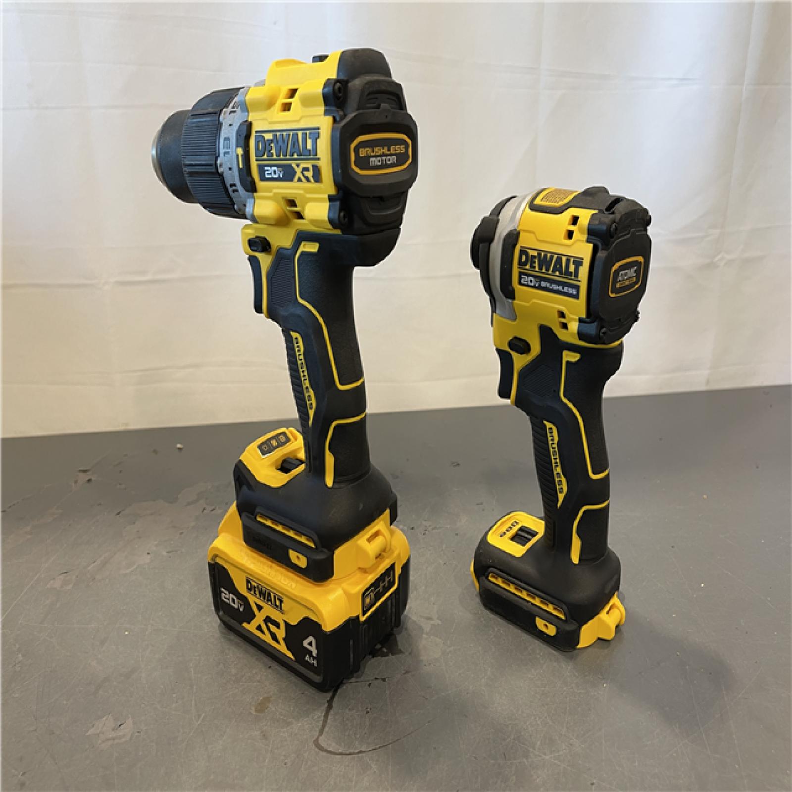 AS-IS - DEWALT 20V MAX XR Hammer Drill and ATOMIC Impact Driver 2 Tool Cordless Combo Kit