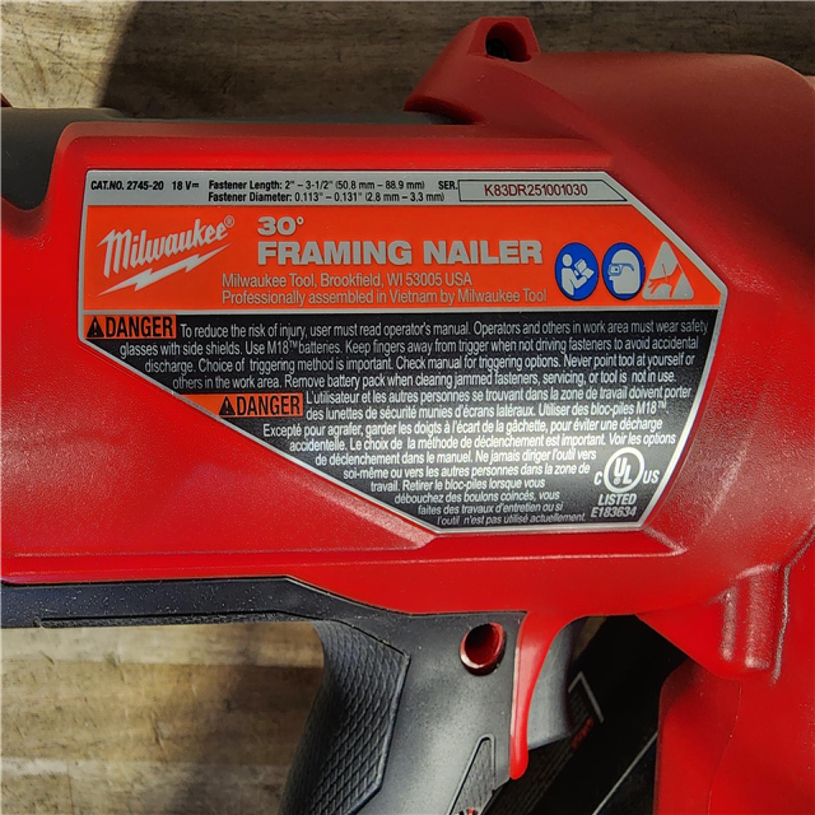 HOUSTON LOCATION - AS-IS M18 FUEL 3-1/2 in. 18-Volt 30-Degree Lithium-Ion Brushless Cordless Framing Nailer (Tool-Only)