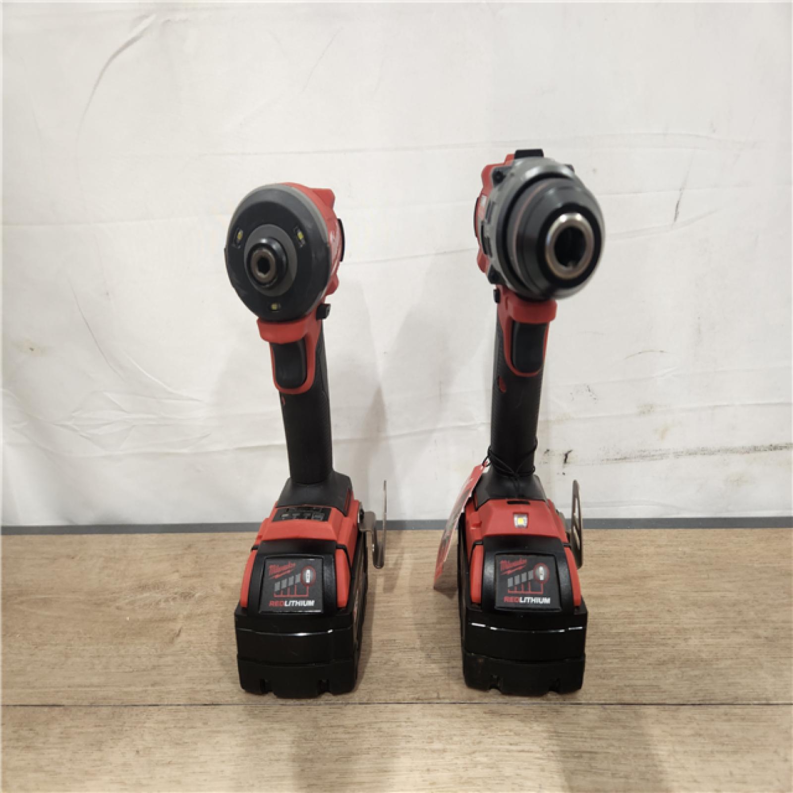 AS-IS- Milwaukee  FUEL 18V Lithium-Ion Brushless Cordless Hammer Drill and Impact Driver Combo Kit