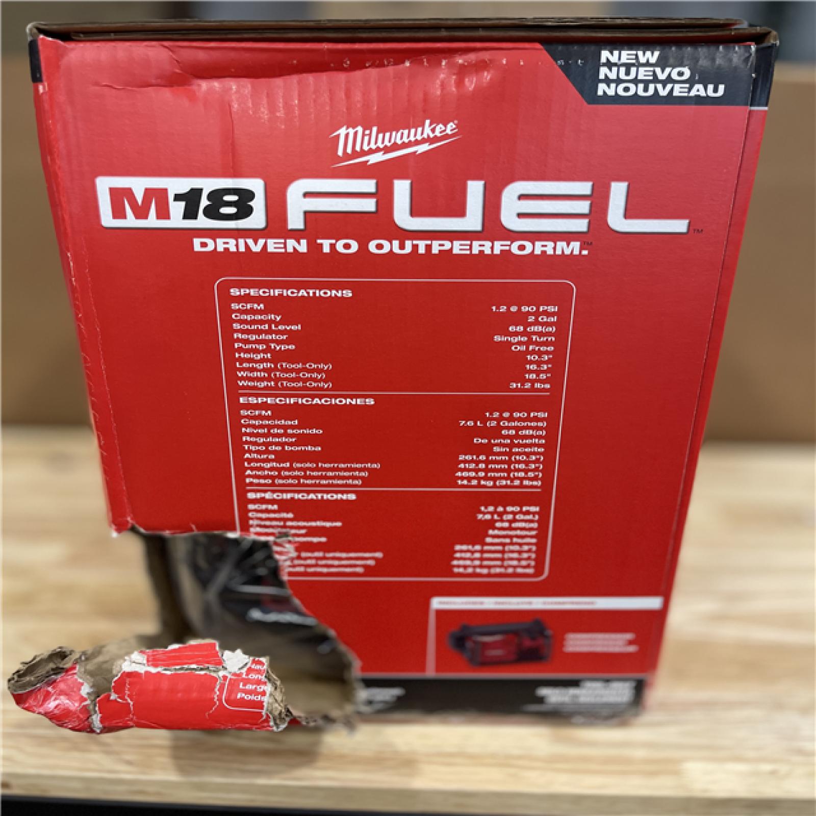 DALLAS LOCATION- LIKE NEW! Milwaukee M18 FUEL 18-Volt Lithium-Ion Brushless Cordless 2 Gal. Electric Compact Quiet Compressor (Tool-Only)