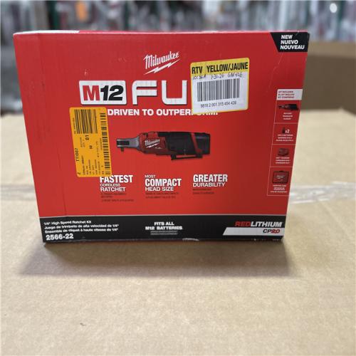 NEW!- Milwaukee M12 FUEL 12V Cordless High Speed 1/4 in. Ratchet Kit