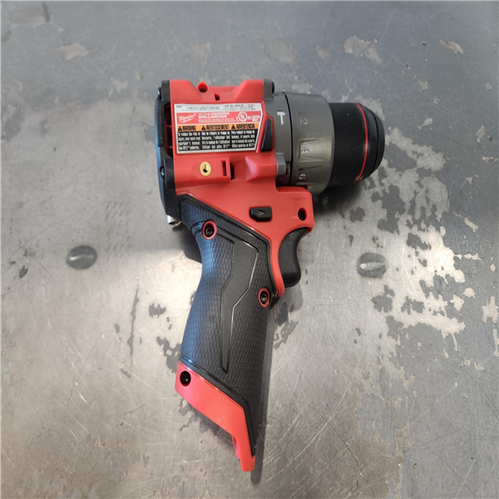 AS-IS- Milwaukee M12 FUEL 12-Volt Lithium-Ion Brushless Cordless 1/2 in. Hammer Drill Kit with 1 Compact 2.0Ah Battery Pack and 1 Charger