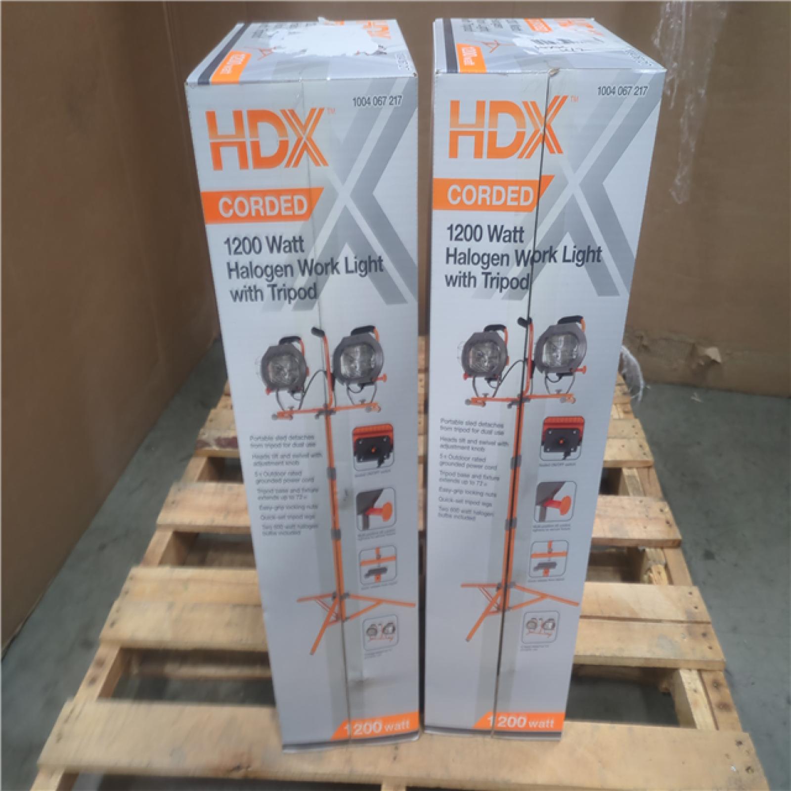 CALIFORNIA AS-IS HDX CORDED 1200 W HALOGEN WORK LIGHT