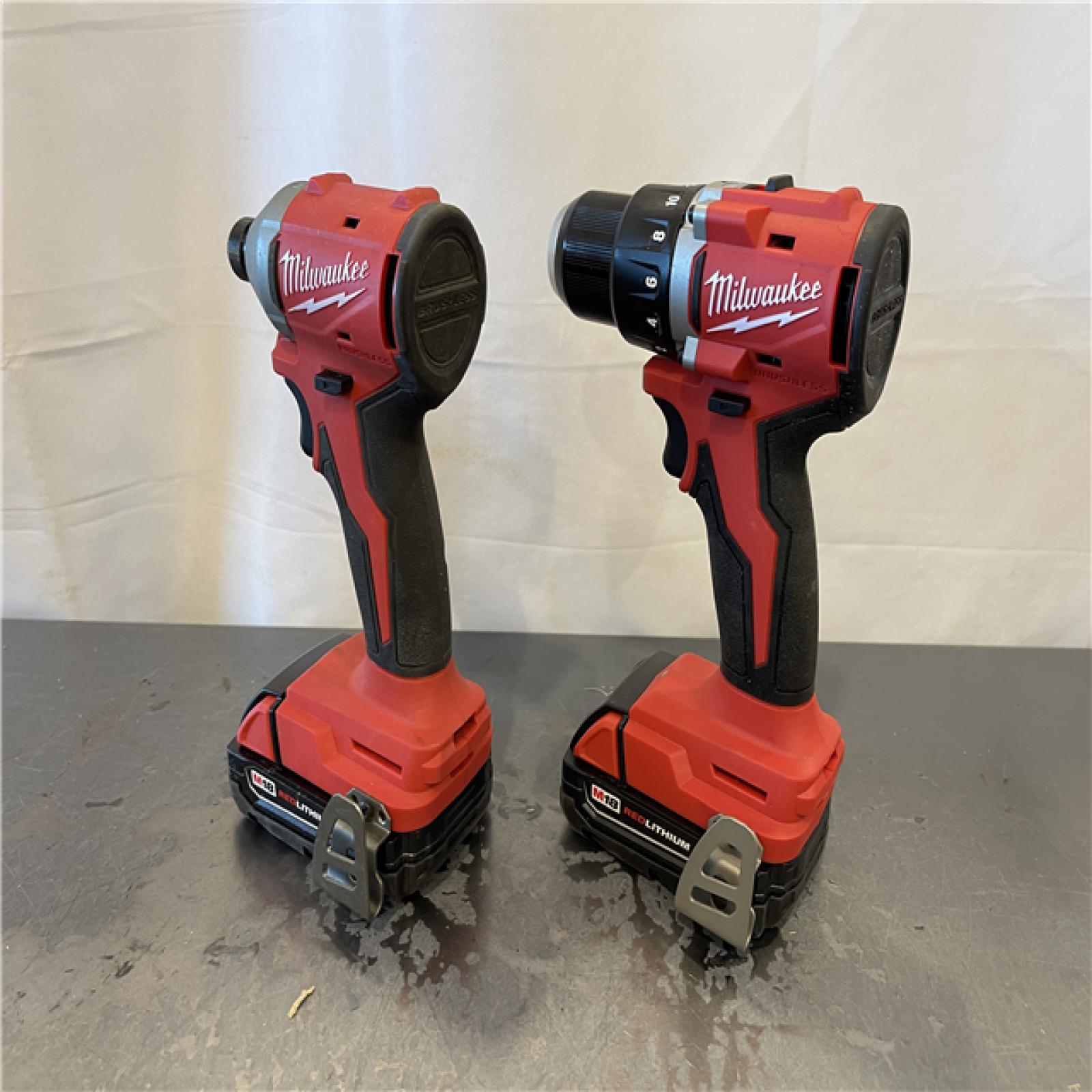 AS-IS - Milwaukee M18 18V Lithium-Ion Brushless Cordless Compact Drill/Impact Combo Kit (2 Tool)