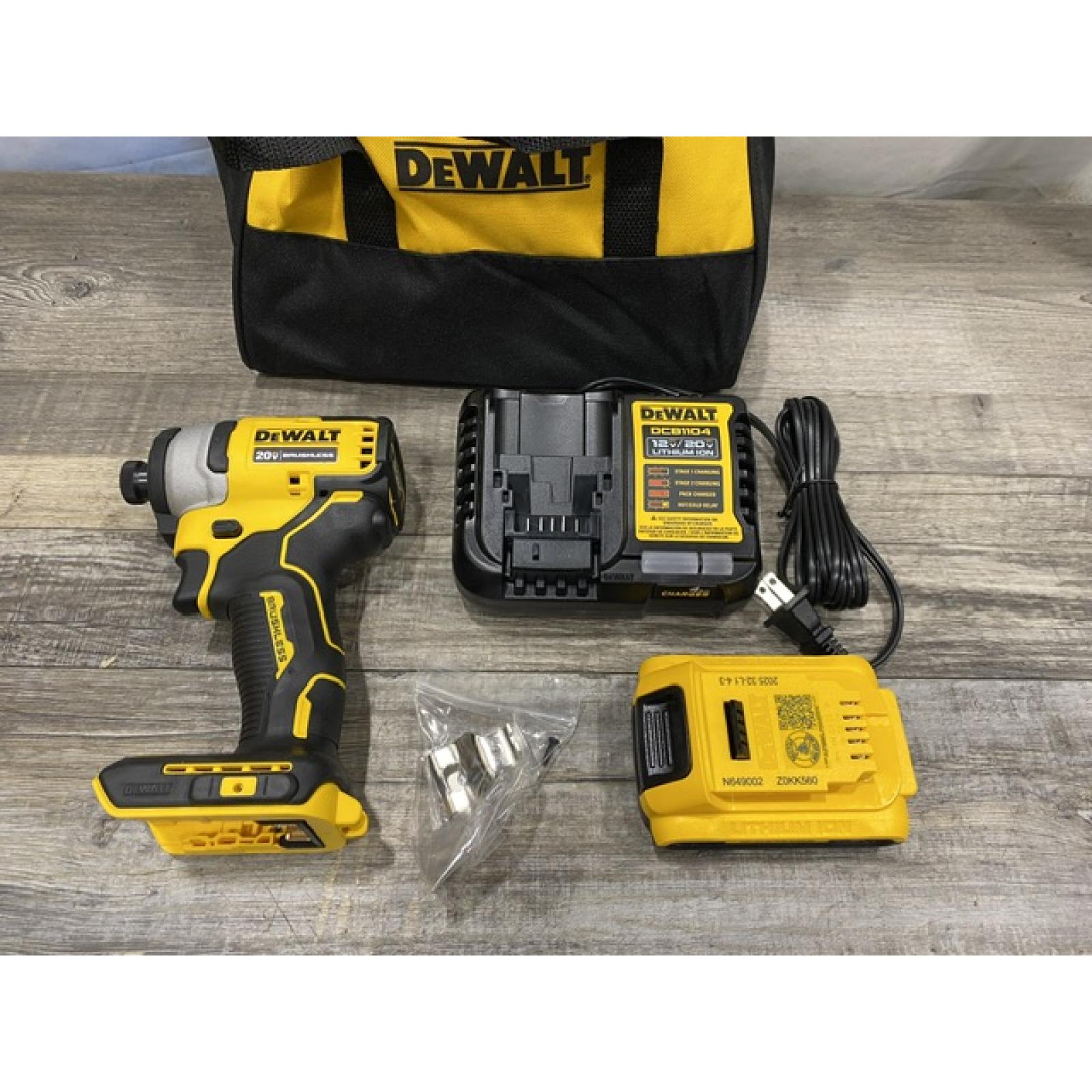 AS-IS DEWALT Atomic 20V Max Lithium-Ion Brushless Cordless Compact 1/4 in. Impact Driver Kit