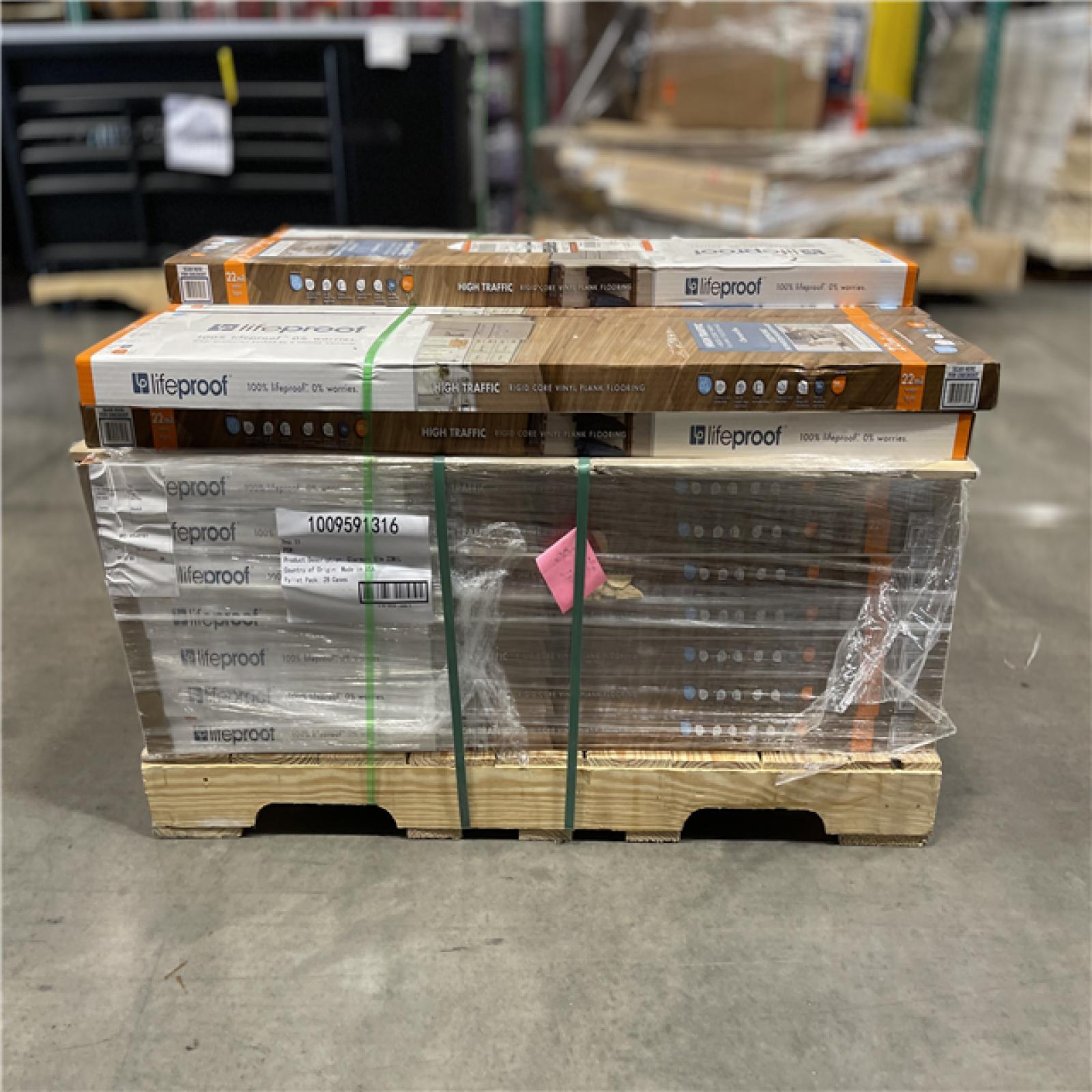 DALLAS LOCATION - Lifeproof Clermont Elm 22 mil x 8.7 in. W x 48 in. L Click Lock Waterproof Luxury Vinyl Plank Flooring PALLET-(37 CASES)