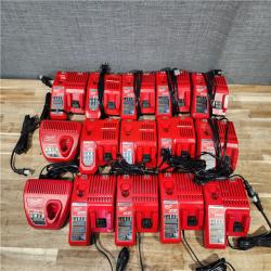 HOUSTON LOCATION - AS-IS MILWAUKEE BATTERY CHARGER PACK QTY - 15