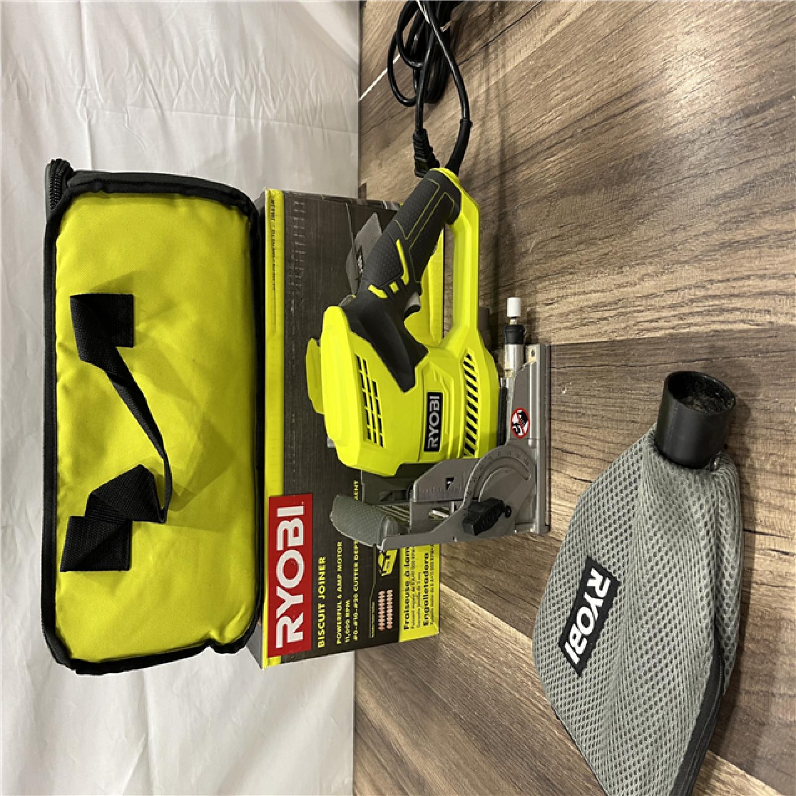 GOOD RYOBI 6 Amp Corded AC Biscuit Joiner Kit with Dust Collector and Bag