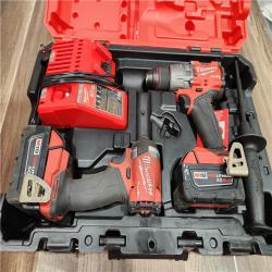 AS-IS MILWAUKEE FUEL 18V Lithium-Ion Brushless Cordless Hammer Drill and Impact Driver Combo Kit (2-Tool) with 2 Batteries