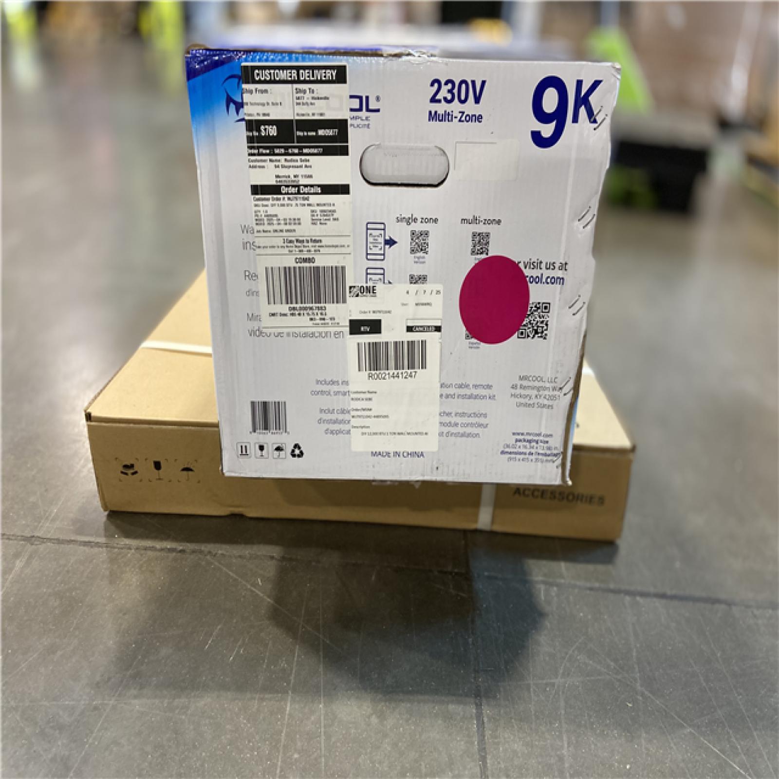DALLAS LOCATION - MRCOOL 9000 BTU 0.75-Ton Wall Mount Mini Split Air Handler with 25 ft. DIY Pro Comm. Cable, Remote and Smart Control 208/230V