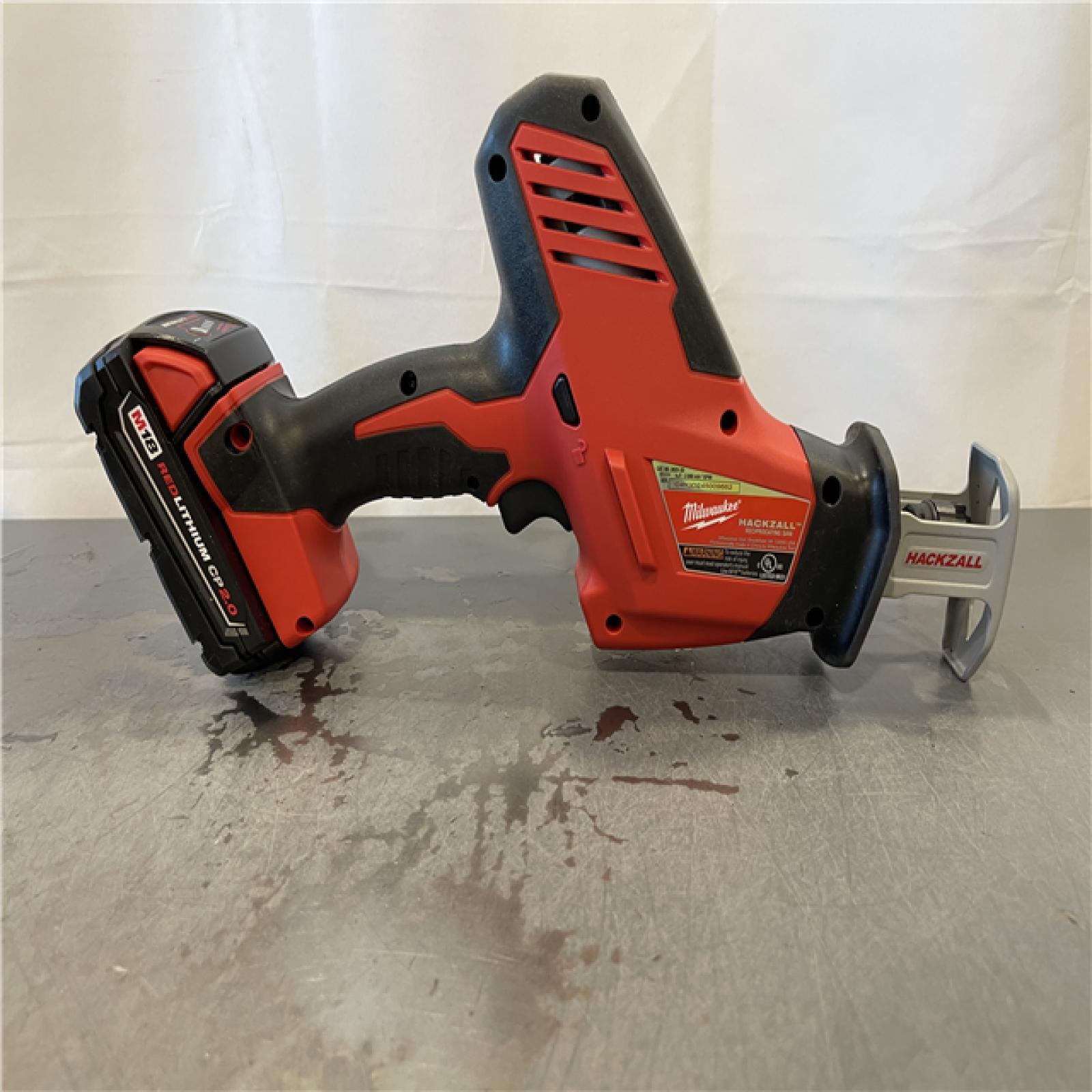 AS-IS - Milwaukee M18 18V Lithium-Ion Cordless HACKZALL Reciprocating Saw with 2.0 Ah Compact Battery
