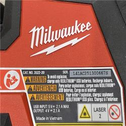 AS-IS Milwaukee Green 100 ft. Cross Line and Plumb Points Rechargeable Laser Level Kit
