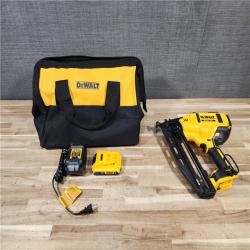 HOUSTON LOCATION - AS-IS DEWALT 20V MAX XR 16-Gauge Electric Cordless Angled Finishing Nailer Kit