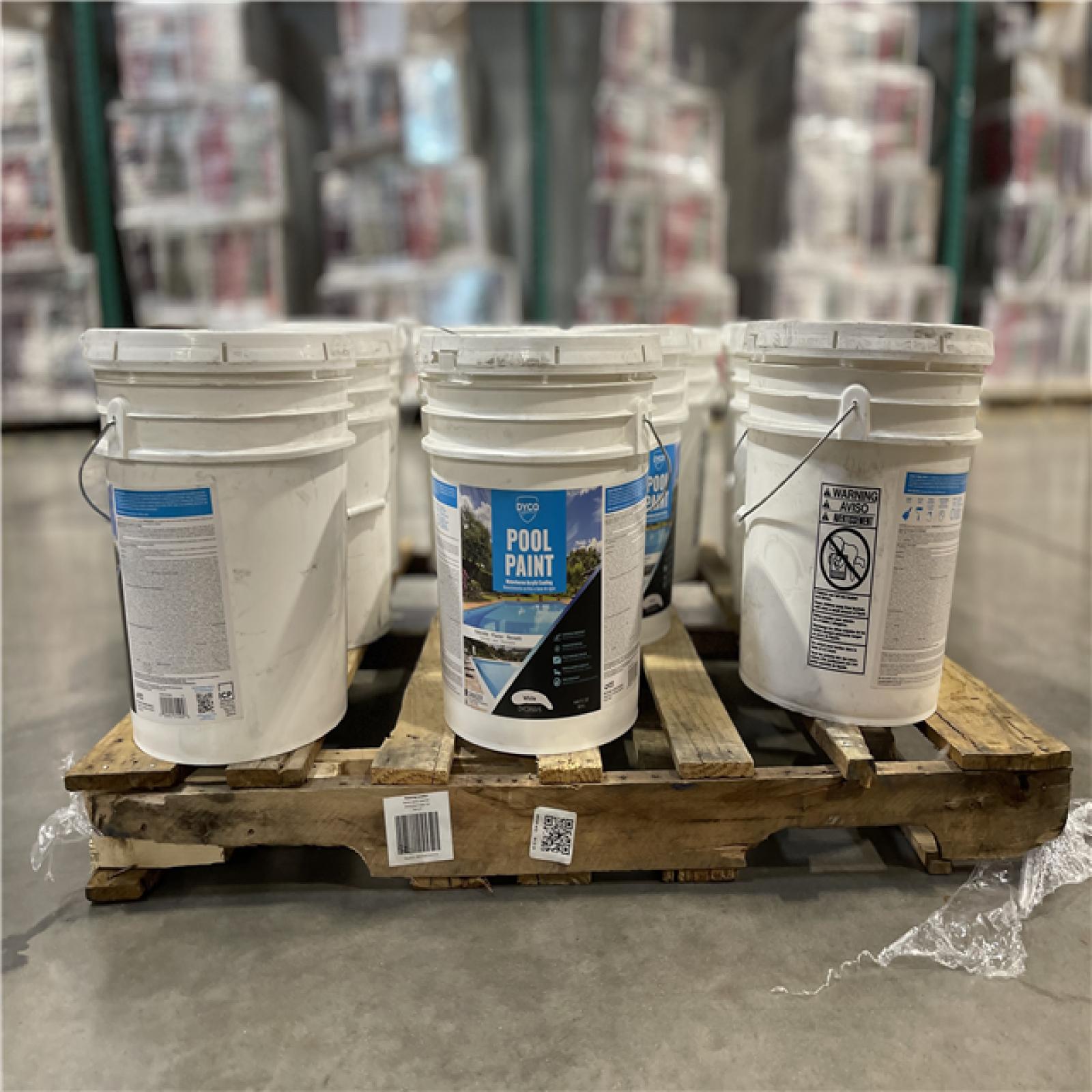 DALLAS LOCATION - DALLAS LOCATION -Dyco Pool Paint 5 Gal. 3150 White Semi-Gloss Acrylic Exterior Paint PALLET- (10 UNITS)