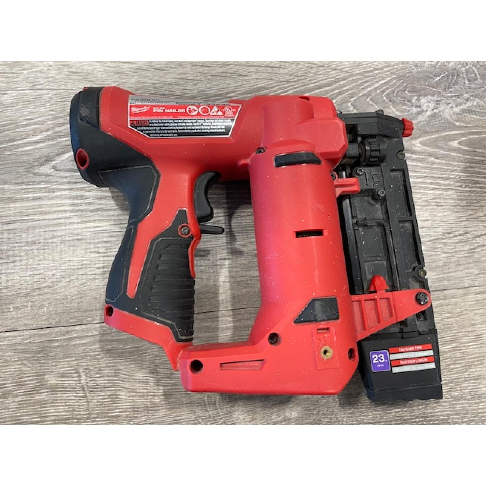 AS-IS Milwaukee 12-Volt 23-Gauge Lithium-Ion Cordless Pin Nailer (Tool-Only)