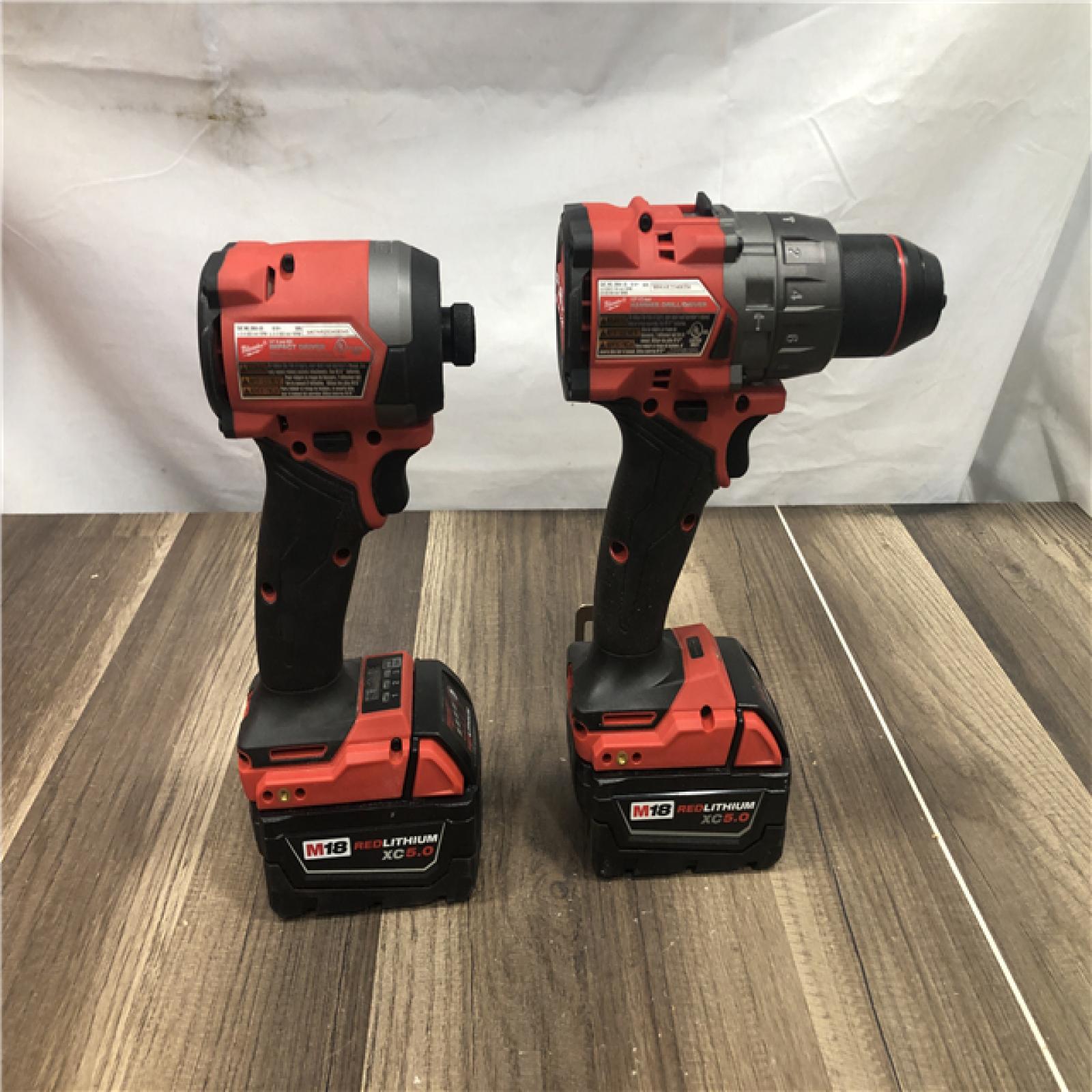 AS-IS Milwaukee FUEL 18V Lithium-Ion Brushless Cordless Hammer Drill and Impact Driver Combo Kit