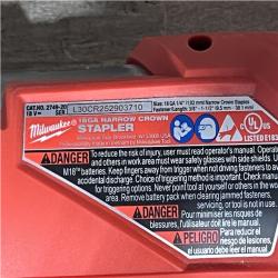 Houston Location AS-IS Milwaukee FUEL 18-Volt Lithium-Ion Brushless Cordless 18-Gauge 1/4 in. Narrow Crown Stapler (Tool-Only)