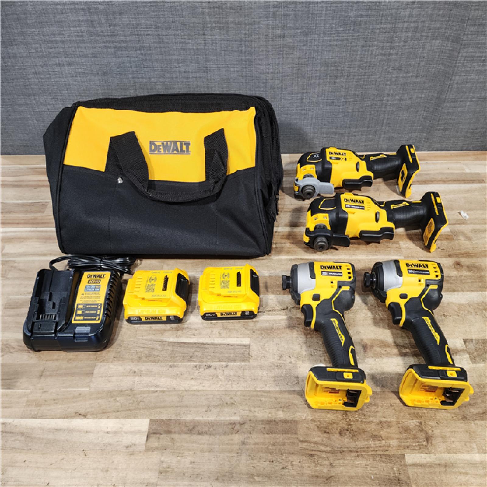 HOUSTON LOCATION - AS - IS DEWALT ATOMIC 20-Volt Lithium-Ion Cordless Brushless (4-Tool) Combo Kit
