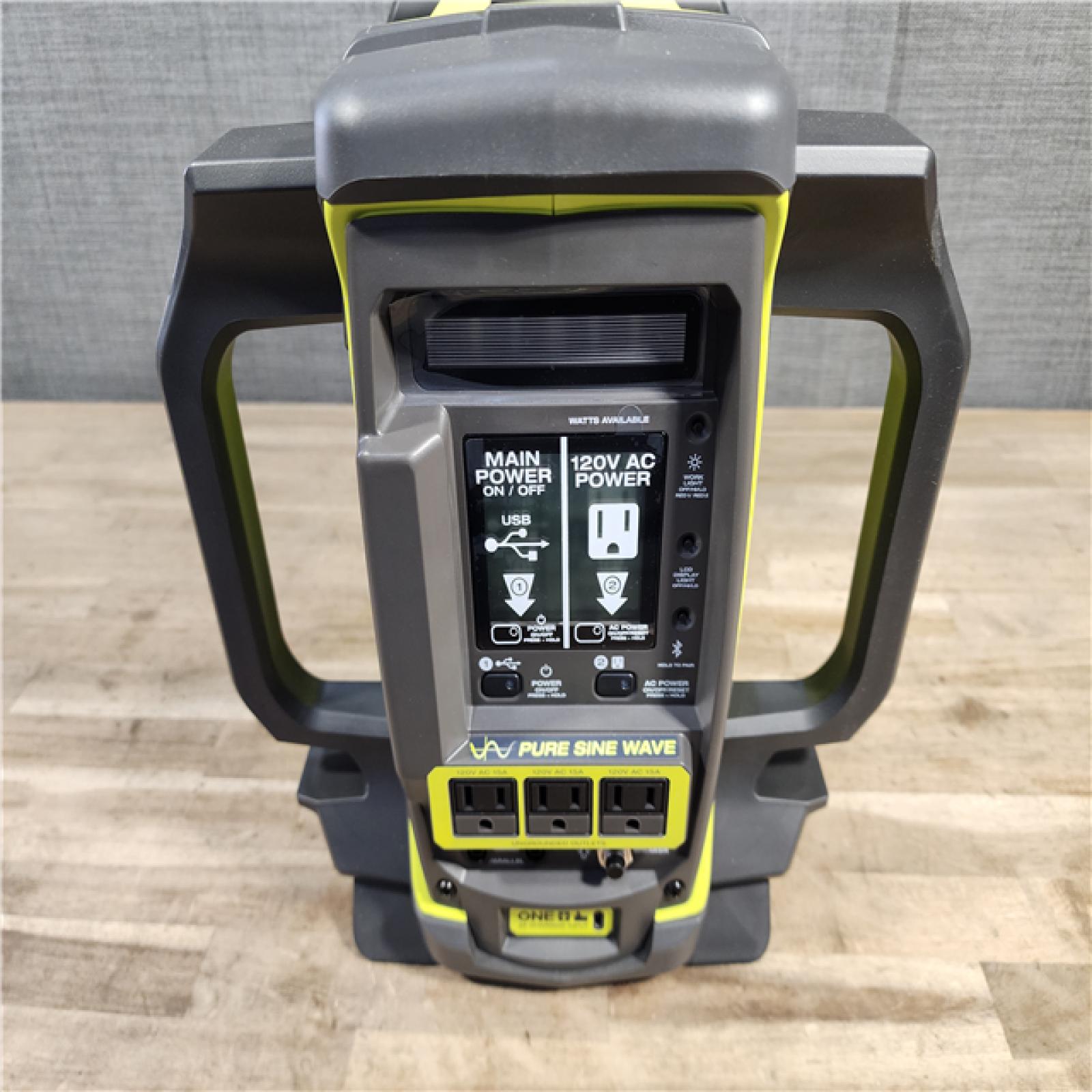 HOUSTON LOCATION - AS-IS RYOBI ONE+ 1800-Watt Power Station Battery Inverter Push Button Battery Generator/8-Port Charger with (4) 6.0 Ah Batteries